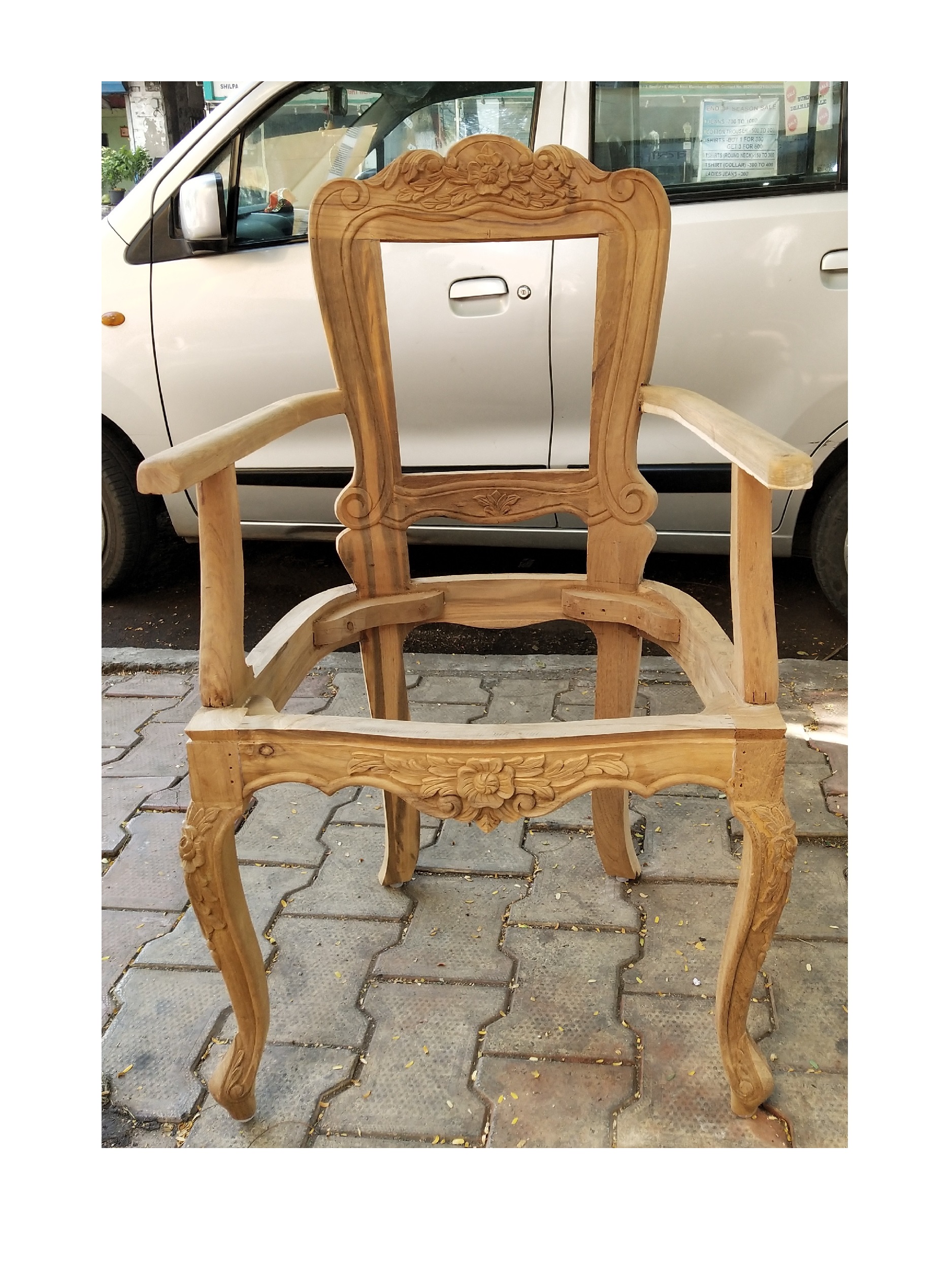 wooden arm chair