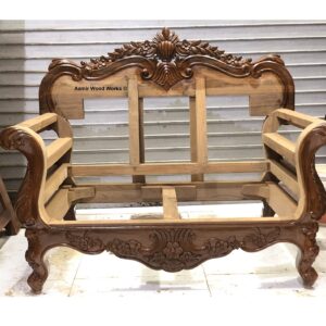 Royal Handcarved Teakwood Sofa Set 3+2+1+1 French Style