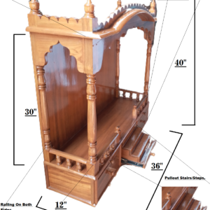 Pullout Steps teakwood mandir,home temple,pooja ghar.Length 36″