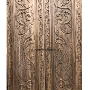 Peacock Designer Wooden Door 6ftX3.5ft Thickness 1.25″ (Double Door)