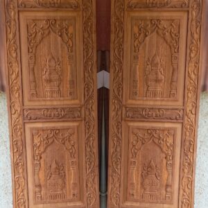 Beautiful Kalash Carving Designer Wooden Door 6ftx3ft (Mandir Double Door)