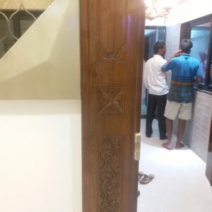 Designer Wooden Door With Culture Mix Safety Door And Main Door With Elements.