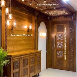 Designer Wooden Door With Elements.