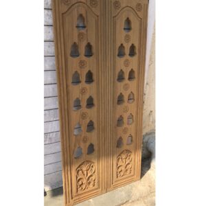 South Indian Style Wooden Bell Jhalli Door Panel