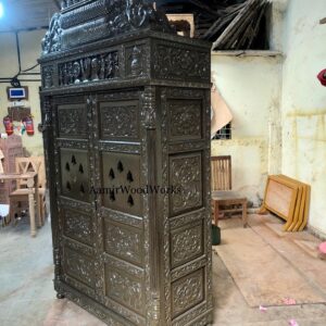 A South Indian Style Big Teak Wood Mandir,Mandappam,Mantap,Home Temple With Doors