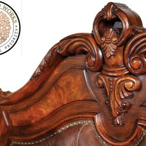 Classical Stylish Designer Royal Handcarved Teakwood King Size Bed With Two Bed Side Tables