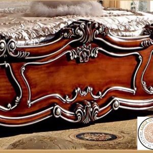 Beautifully Handcarved Luxurious Teakwood King Size Bed With Two Bed Side Tables