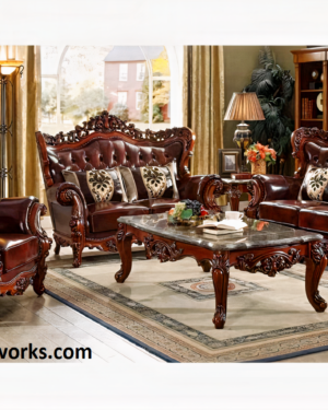 Beautifully Handcarved Luxury Teakwood Sofa Set