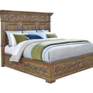 Mid European Luxurious Teakwood King Size Bed With Two Bed Side Tables