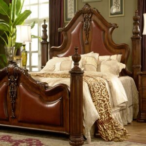 Beautiful Designer Royal Handcarved Teakwood King Size Bed With Two Bed Side Tables