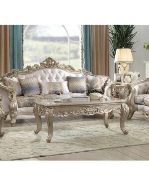 Beautifully Designed Italian Style Handcarved Teakwood Sofa Set