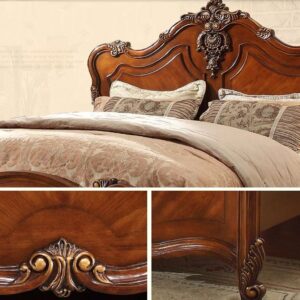 Elegantly Designed Royal Handcarved Teakwood King Size Bed With Two Bed Side Tables