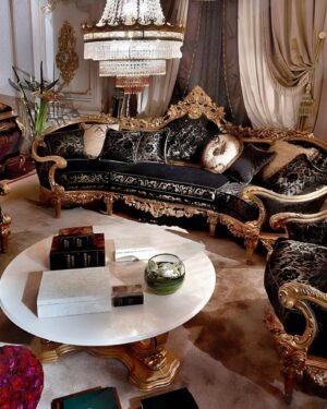 Emperor Choice Italian Style Handcarved Teakwood Sofa Set