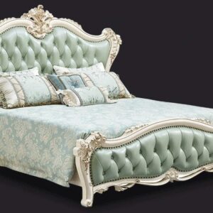 Chris Malone’s Italian Designed Royal Handcarved Teakwood King Size Bed With Two Bed Side Tables