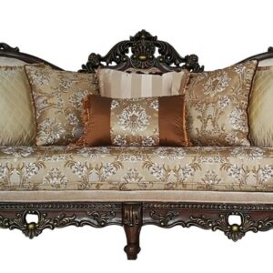 H South Indian Style Designer Handcarved Teakwood Sofa Set 3+2+1