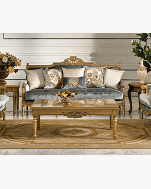 Italy Milan's Designer Royal Handcarved Teakwood Sofa Set