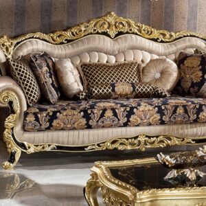 Egyptian Style Designer Royal Handcarved Teakwood Sofa Set 3+1+1