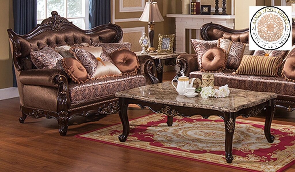 Classical Stylish Designer Royal Handcarved Teakwood Sofa Set 3+2+1 ...