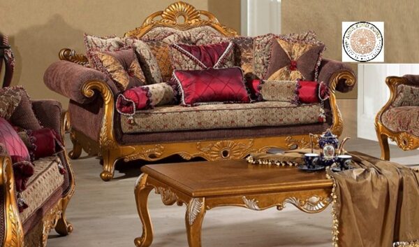 Handcarved Classical Indian Designer Teakwood Sofa Set 3+2+1+1