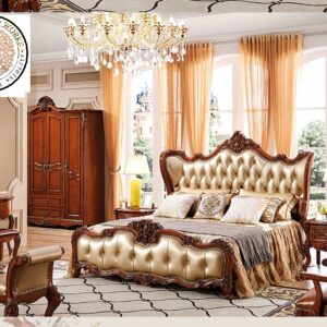 Dee’s Designed Royal Handcarved Teakwood King Size Bed With Two Bed Side Tables