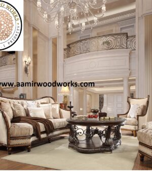 Regal Comfort Handcrafted Wooden Sofa Set