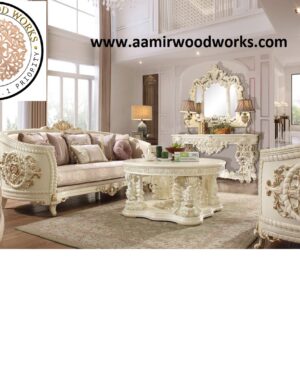 Imperial Elegance Hand-Carved Luxury Sofa Set