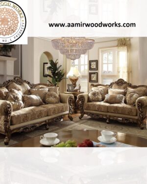 Italian Elegance Sofa Set – Handcarved Teakwood Luxury