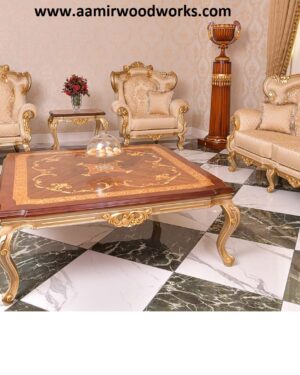 Designer Wooden Sofa Set – Villa-Scale Luxury Furniture