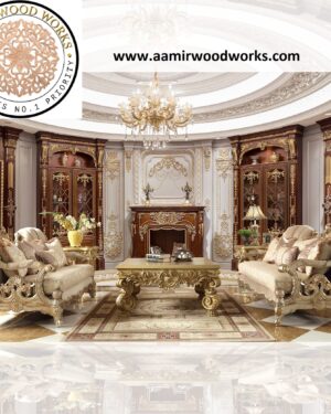 Imperial Serenity Hand-Carved Teakwood Sofa