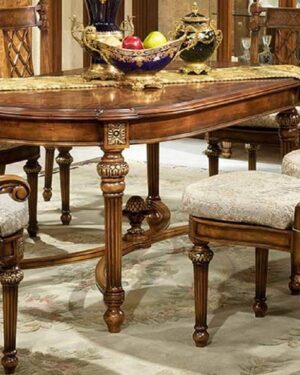 Luxury Teakwood Dining Set with Intricate Handcarving