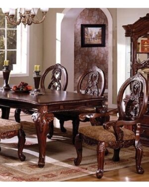 Bespoke Luxury Dining Set – Solid Teakwood Handcarved Perfection