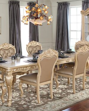 Luxury Teakwood Dining Set for Villas – Handcarved Elegance