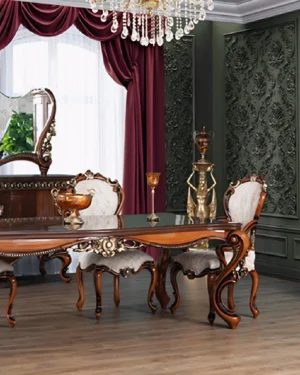 Italian-Inspired Teak Dining Set – Ultra-Premium Villa Furniture