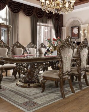 Handcarved Wooden Dining Set – Royal Luxury Interiors