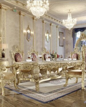 Premium Dining Set for Villas – Handcrafted Teakwood Artistry