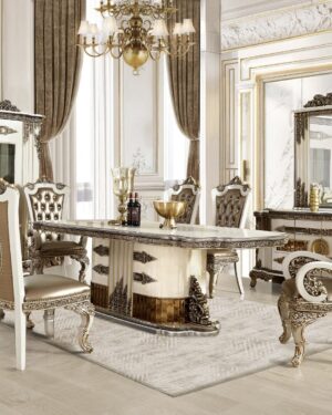 Royal 10-Seater Dining Set – Handcarved Teakwood Luxury