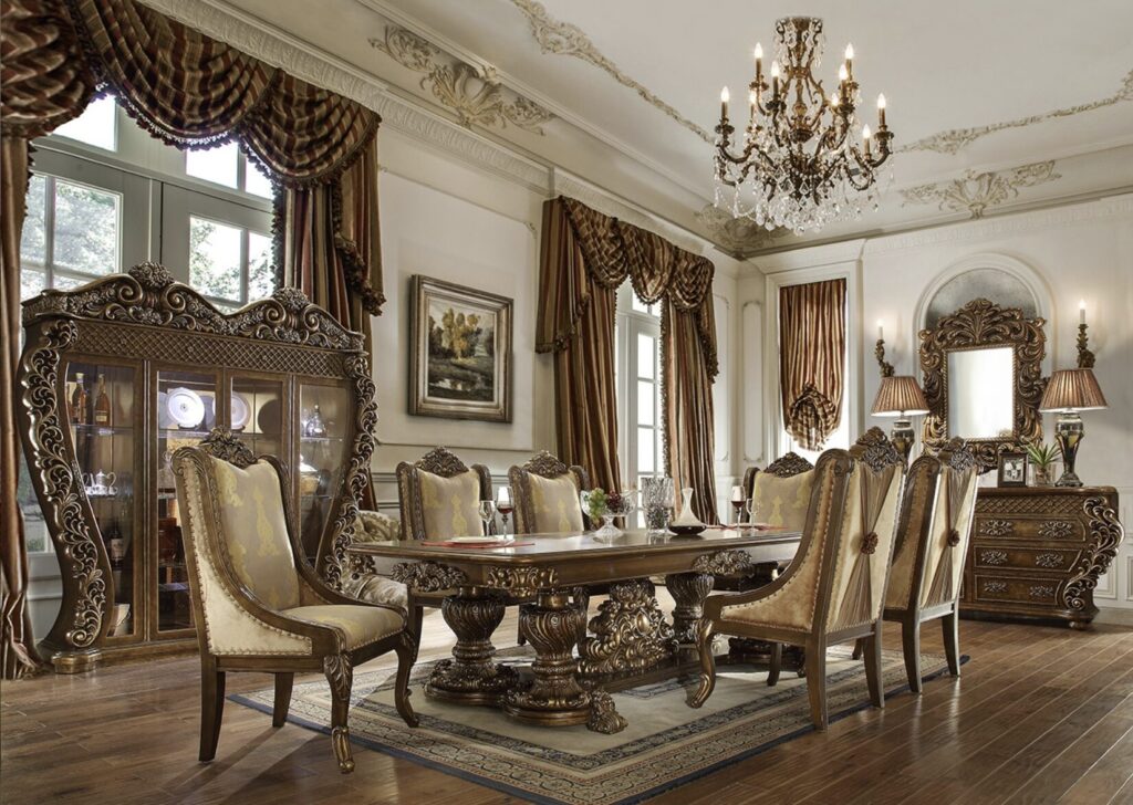 Designer Wooden Dining Set – Luxury Villa Interiors Collection 6-Seater ...