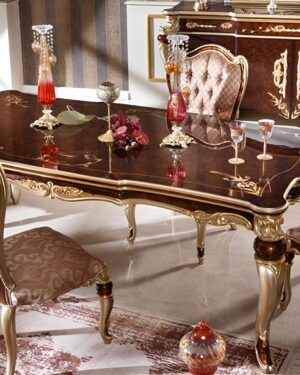 Premium Wooden Dining Table Set – Luxury Villa Furniture
