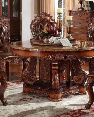 Luxury Teakwood Dining Set for Villas – Handcarved Elegance