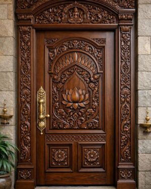 Handcarved Teakwood Luxury Door for Villas