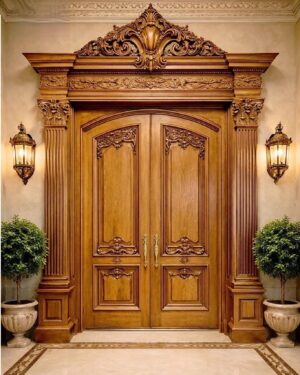 Designer Solid Wood Entrance Door for Elite Interiors