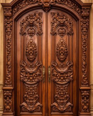Handcarved Palace-Style Double Door