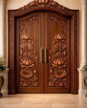 Solid Teakwood Door with Heritage Finish