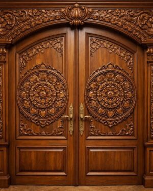Premium Wooden Door with Artistic Detailing