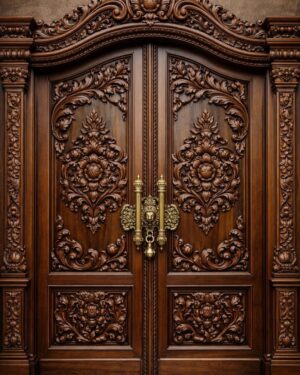 Luxury Wooden Door with Custom Carvings