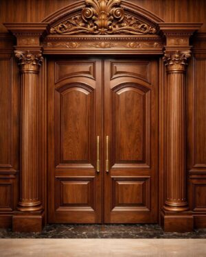 Handcarved Luxury Door with Regal Design