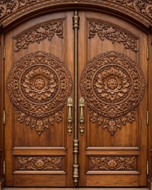 Bespoke Luxury Door with Regal Crown Motifs