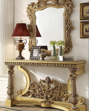 Golden Halo Handcrafted Dressing Table