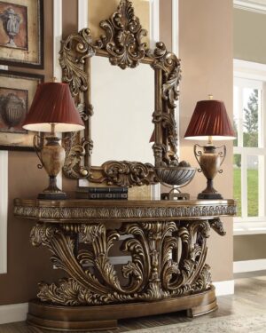Regal Mirror Handcarved Teakwood Dressing Table