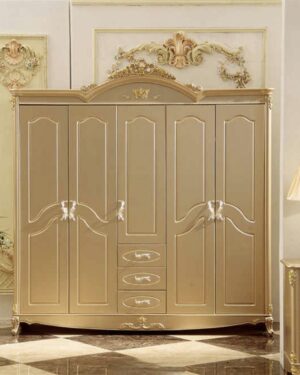 Monarch Handcarved Teakwood Wardrobe Cabinet